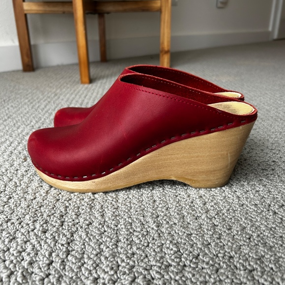 BONA DRAG No. 6 New School Leather Clog Red 38, US 7.5 - Picture 2 of 8